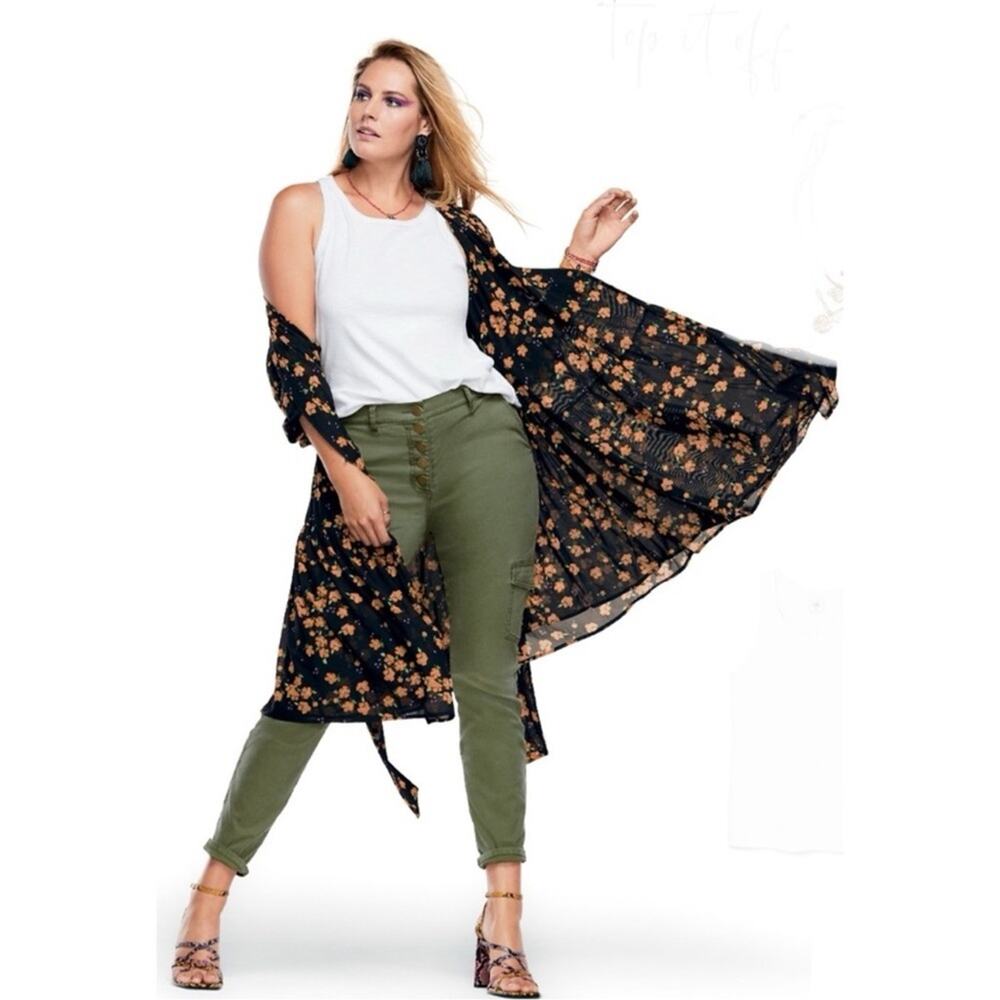 Cabi 5872 Button Fly Skinny Cargo Pants Olive Green Size 6